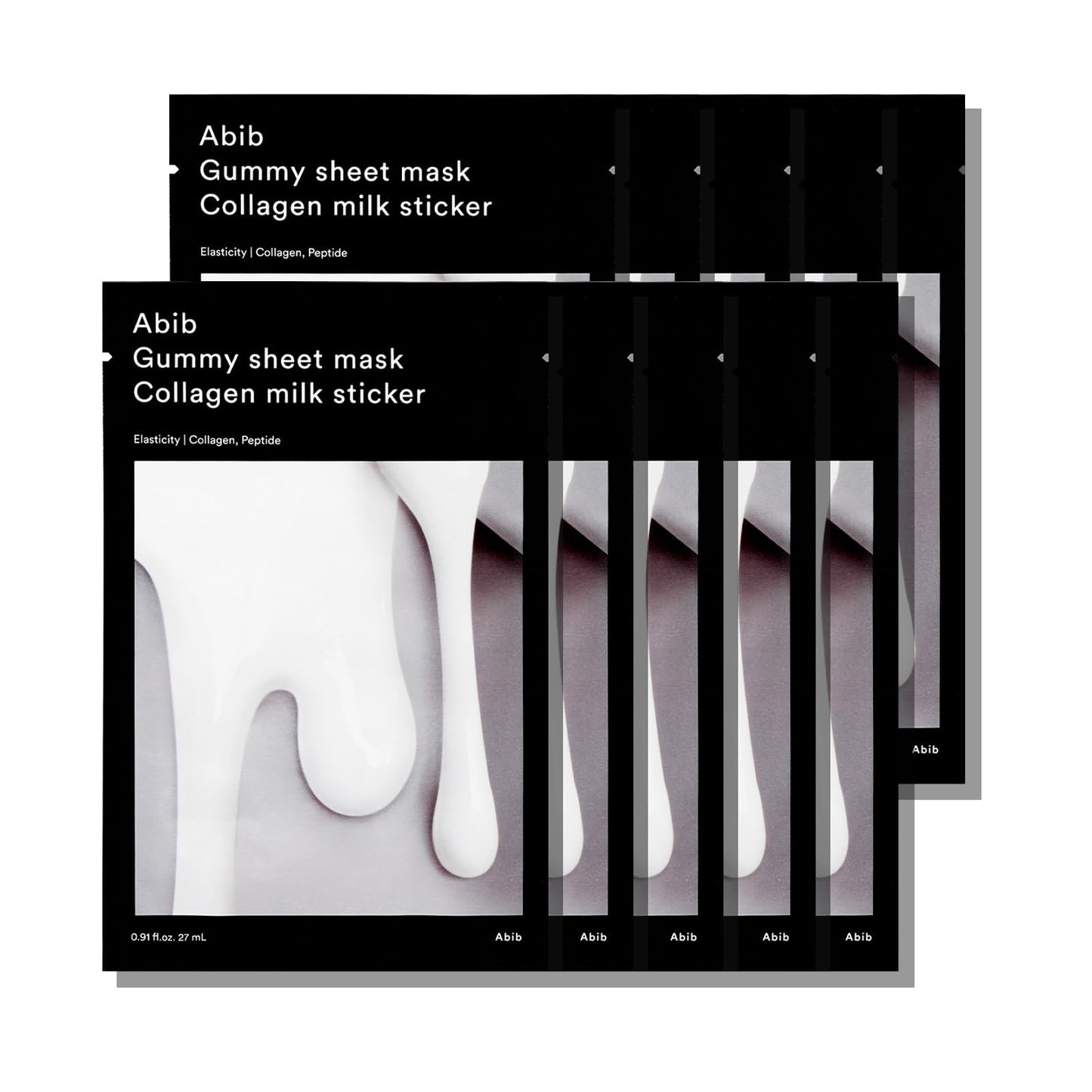 Abib Gummy Sheet Mask Milk Sticker 10 Sheets (Elasticity) I Korean Face Mask for Sensitive Skin, Soothing & Redness Relief, Daily Skincare Treatment, K-Beauty Sheet Mask