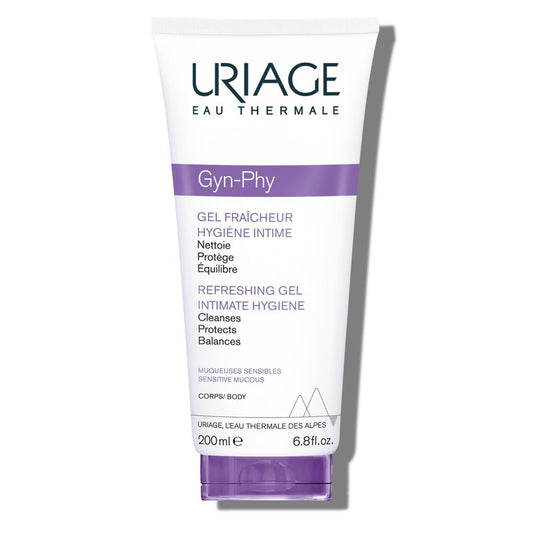 Uriage Gyn-Phy Intimate Wash Refreshing Gel Daily Hygiene For External Itimate Areas, Gently Cleanses & Respects Natural Balance, Foaming Gel, Floral Fragance, Tested Under Gynecological Control