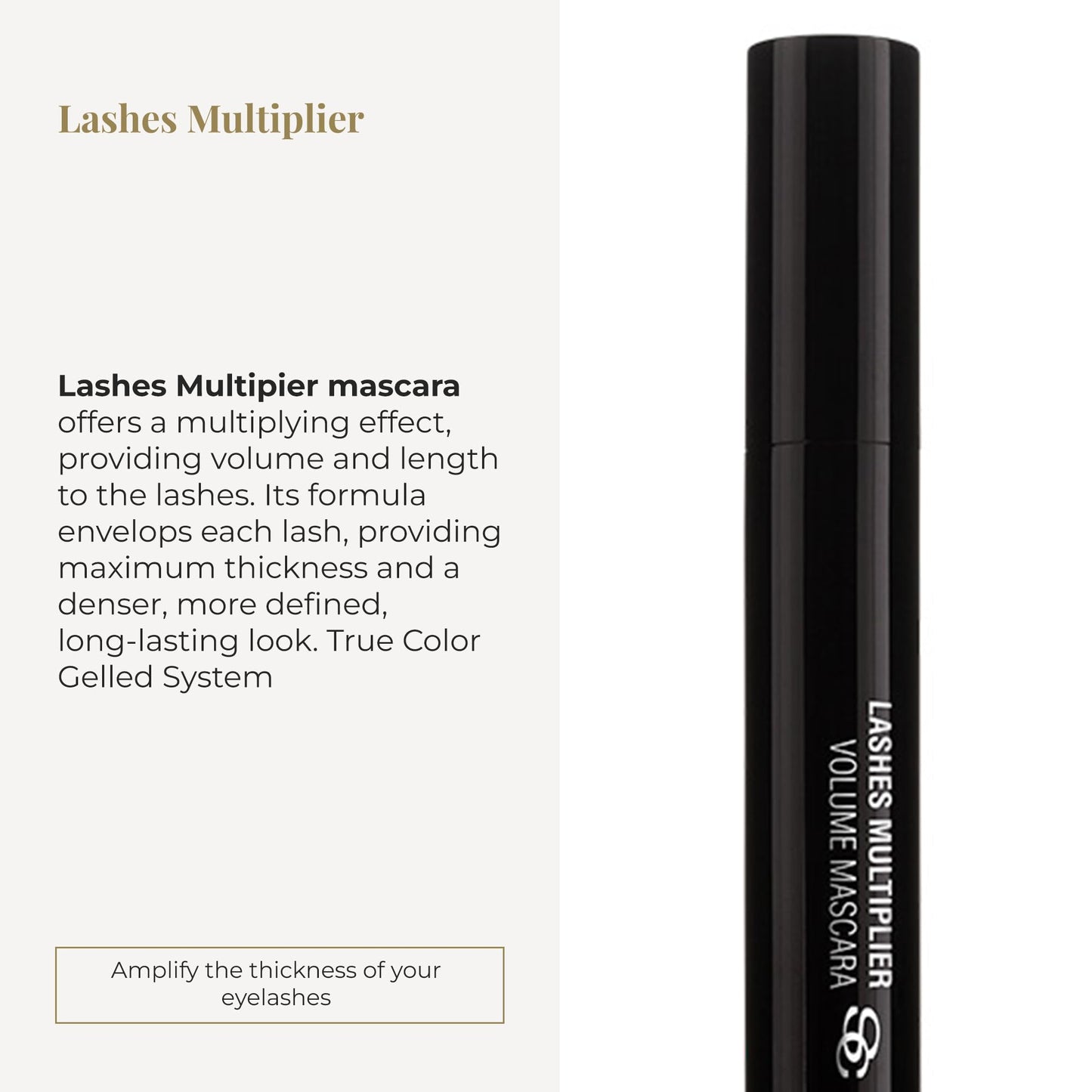 SALERM - Mascara - Lashes Multiplier - 9 ml - Adds Volume and Length to Lashes - Long-Lasting - No Clumping or Flaking - Humidity-Resistant - Black Color