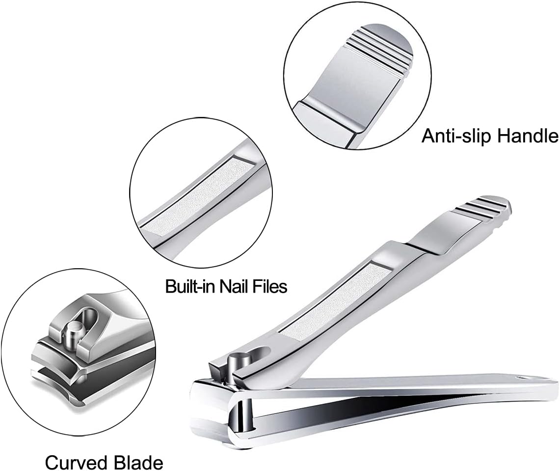 Thick Toenail Clipper for Seniors | Premium Nail Cutter for Thick & Ingrown Nails - Includes Glass File