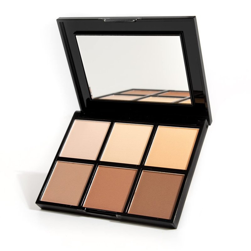 Palladio Contour and Highlight Palette - Sculpting Shades with Blendable Satin Finish | 6 Colors for Flawless Definition