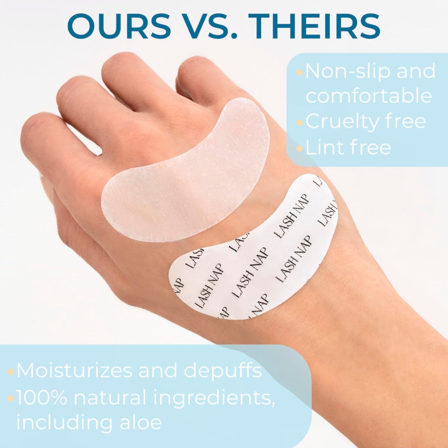 OPULEX 50 Pairs Under Eye Gel Pads for Lash Extensions, Lash Lifts, Aloe Vera Hydrogel Eye Patch (lash nap)