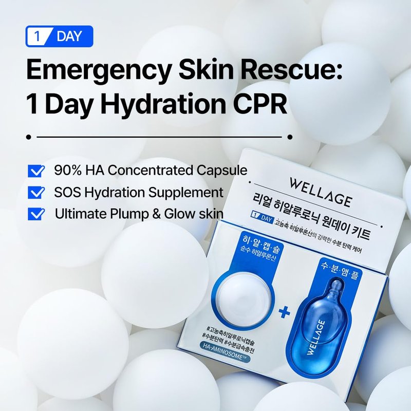 WELLAGE Real Hyaluronic Acid Serum Kit - 7 Ampoules for Firming & Moisturizing | Korean Beauty Essentials