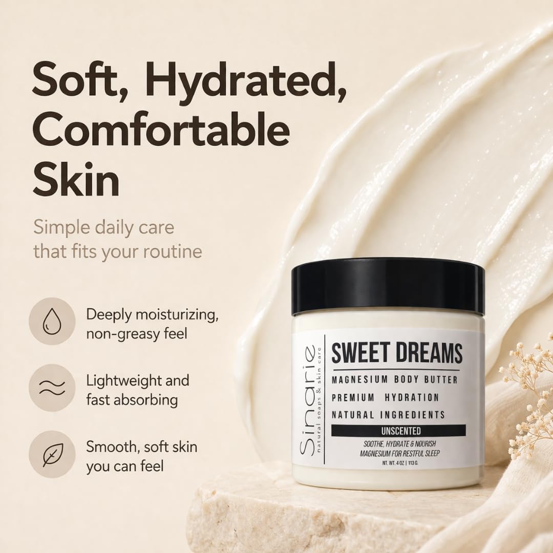 Magnesium Body Butter - Emulsified Mango Butter with Natural Ingredients - 4 oz.