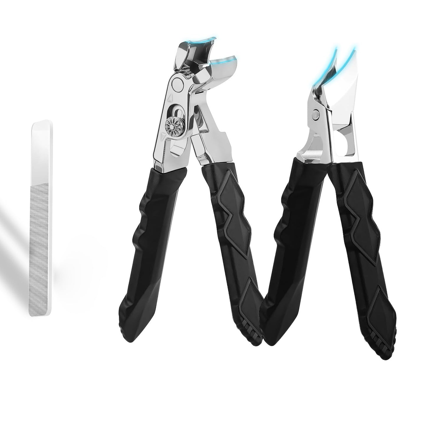 Toenail Clippers Sets for Thick Toenails for Seniors Ultra Slanted ingrown Nail Clippers with Catcher Long-Handled Curved Wide Jaw Opening Non-Slip Heavy Duty toenail Clippers
