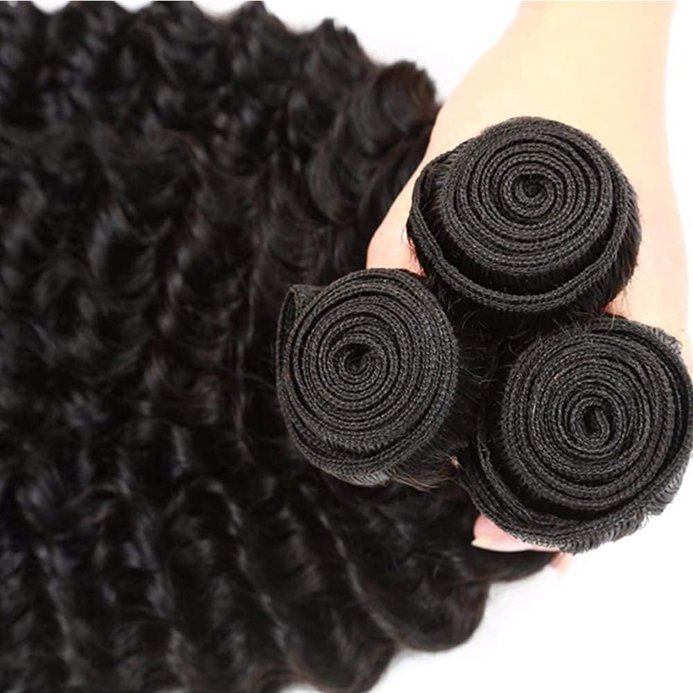 Deep Wave Human Hair Bundles - Wet & Wavy Extensions | 12-14-16 Inch, 300g