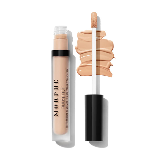 Morphe Filter Effect Soft Radiance Concealer - Buildable Coverage Liquid Concealer Face Makeup with Hyaluronic Acid & Pomegranate Extract & a Natural Radiant Finish - Medium 12 (Neutral) (0.12 fl oz)