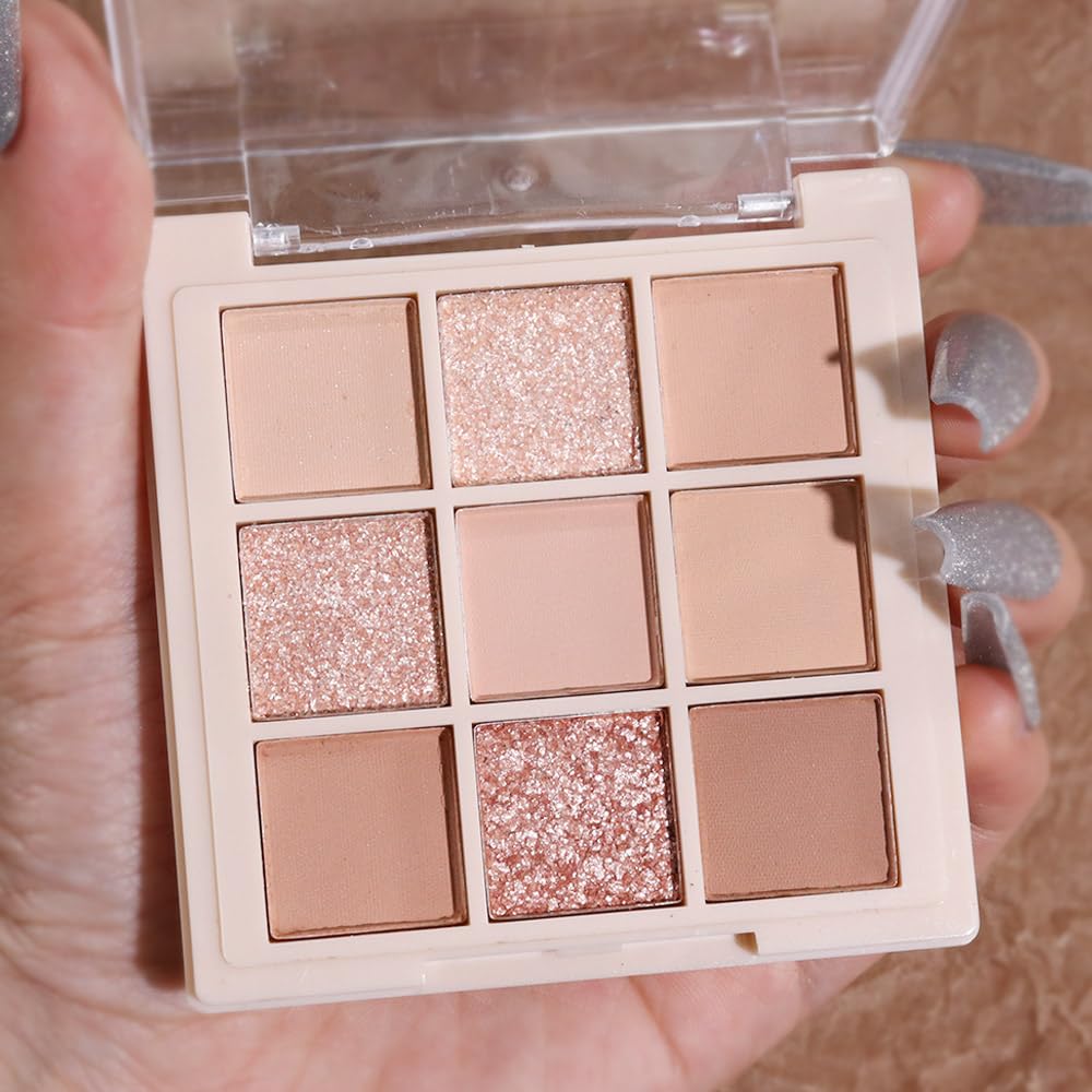 CAKAILA Nude Pink Beige Eyeshadow Palette,Natural Eye Shadow Make Up Pallets for Women,Neutral Small Cream Light Colors Eyeshadow Palette Long Lasting Naturing-Looking,Vegan