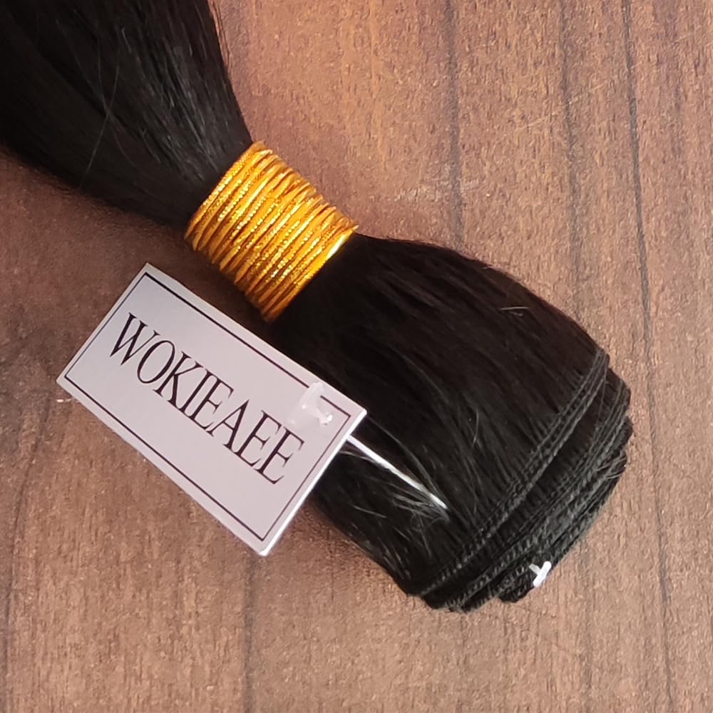 Straight Human Hair Bundles 26 Inch Straight Single Bundle #1B Natural Black Human Hair Unprocessed Native Virgin Hair 100g Total Double Weft Weave Human Hair Extensions for Women