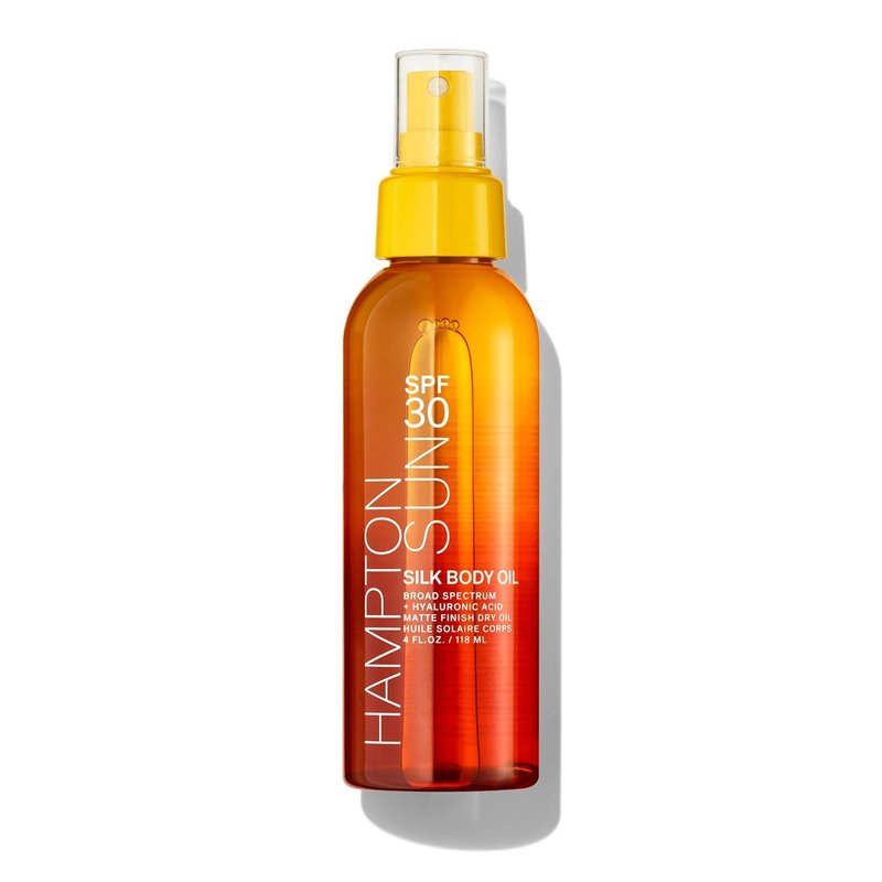 Hampton Sun SPF 30 Silk Body Oil - Weightless Sunscreen with Anti-Aging Hydration | Non-Greasy Matte Finish, 4 oz