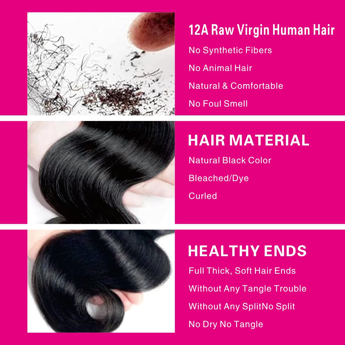 NIKISS 2x6 HD Lace Closure - Ultra-Thin Invisible Body Wave Human Hair | 16 Inch, Pre-Plucked, Bleached Knots