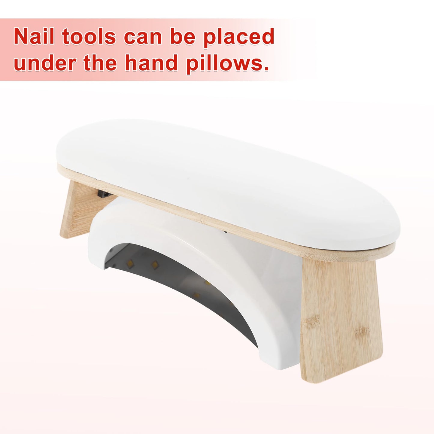 GLIDESMOOTH Arm Rest for Nails Tech, Professional Adjustable Nail Arm Rest Cushion, Nail Arm Rest, Soft Manicure Hand Rest Stand, White, 1 Set