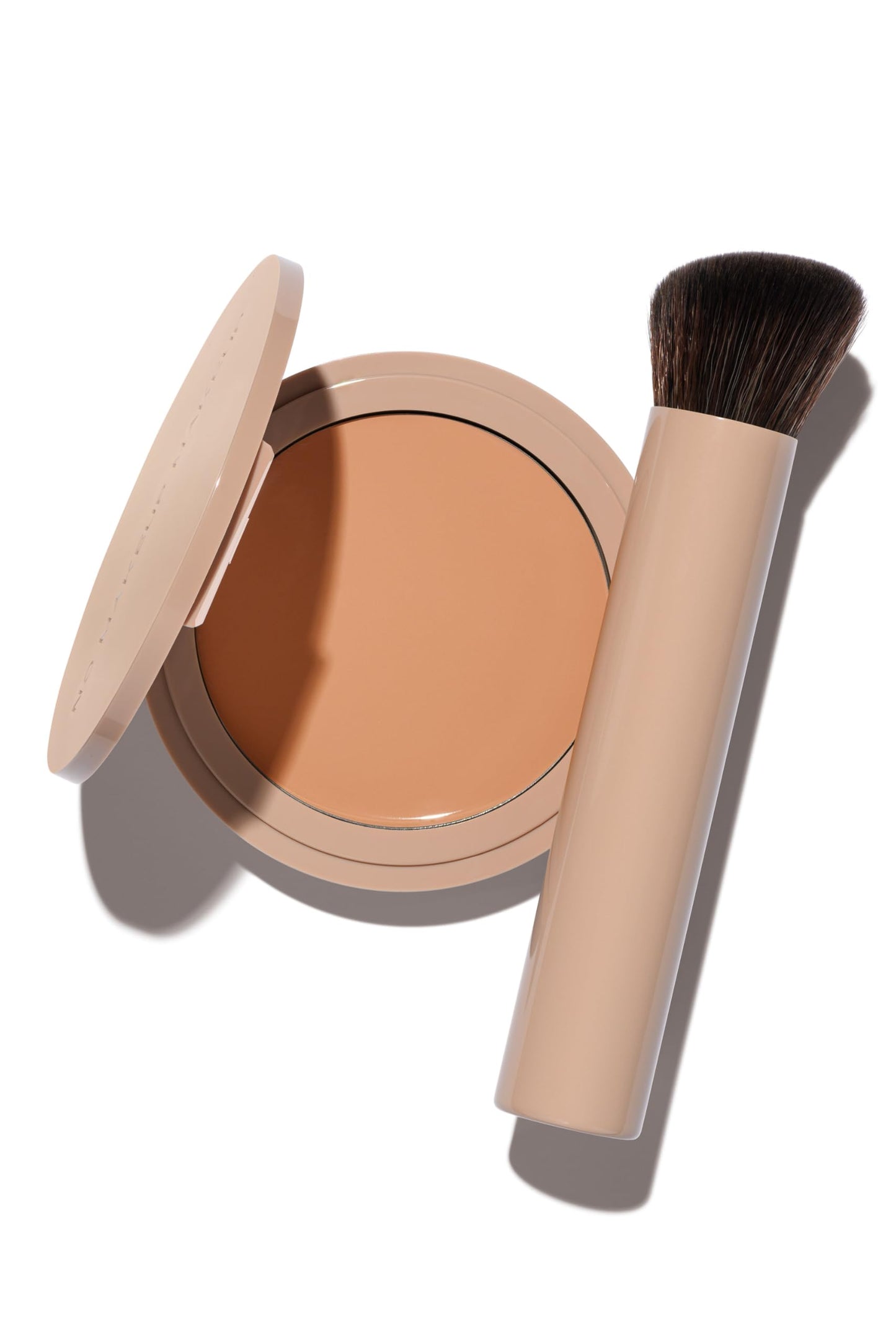 No Makeup Makeup Foundation + Brush Duo, Cream-Balm Formula Conceals, Corrects and Camouflages with Skin-Tone Adaptive Flexshade Technology, Buildable, Long-Lasting, Cruelty-Free, Vegan, Light Medium