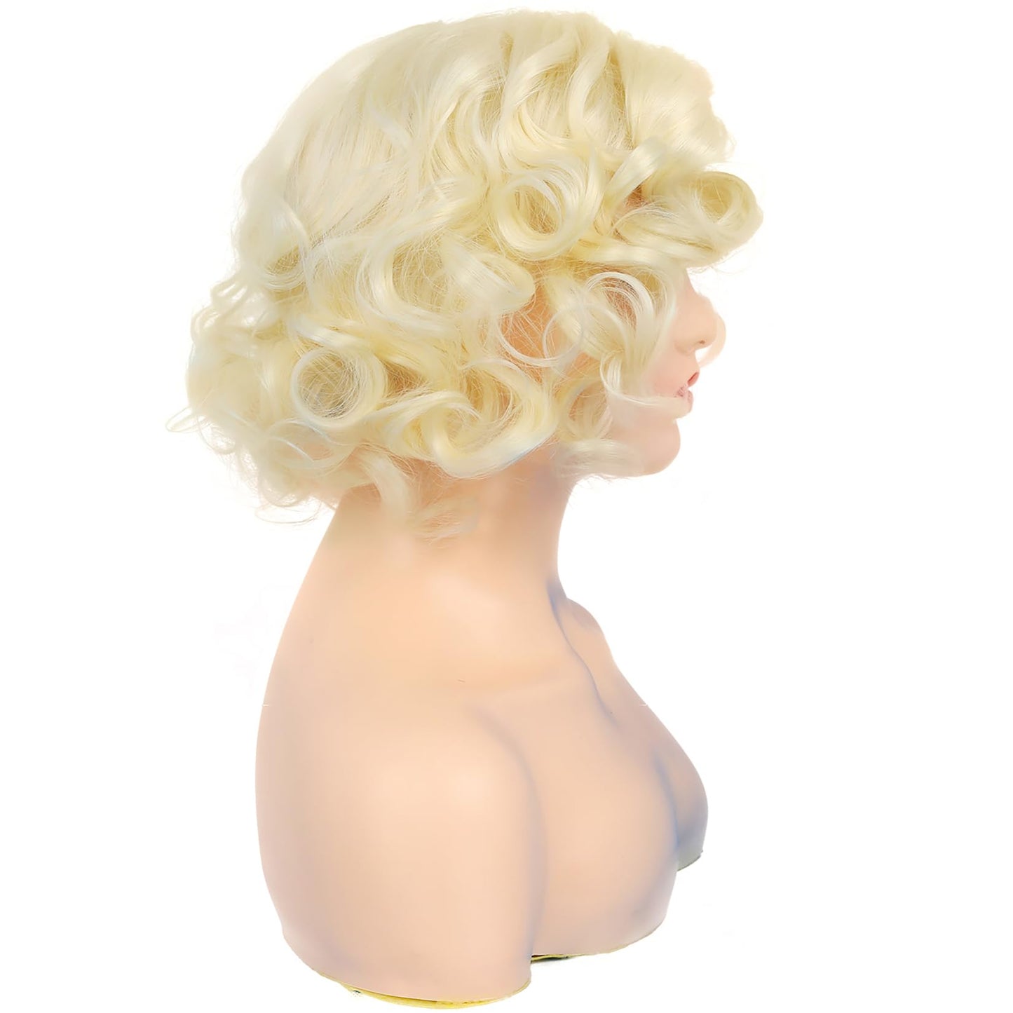 Dsimeig Short Curly Wavy Blonde Wigs for Women Synthetic Natural Hair Wig Halloween Costume Cosplay Wig