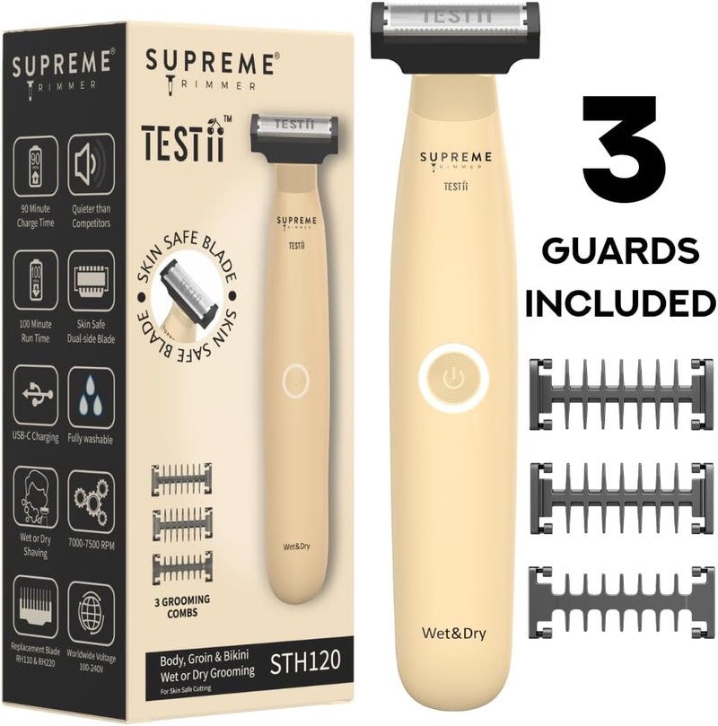 Men's Ball Trimmer & Body Groomer - Waterproof, Skin-Safe Blade | USB-C Fast Charge, 90 Min Runtime
