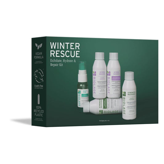 Biolage Winter Rescue Kit - Hydra Source and Strength Cure Mini Shampoo, Conditioner and Scalp Sync Concentrate, Hydrates and Repairs Damage, For Healthy Scalp And Strong Hair