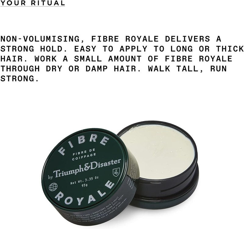 TRIUMPH & DISASTER Fibre Royale Hair Wax – Strong Hold Pomade for Thick Hair, Natural Finish Styling for Men & Women, 65g
