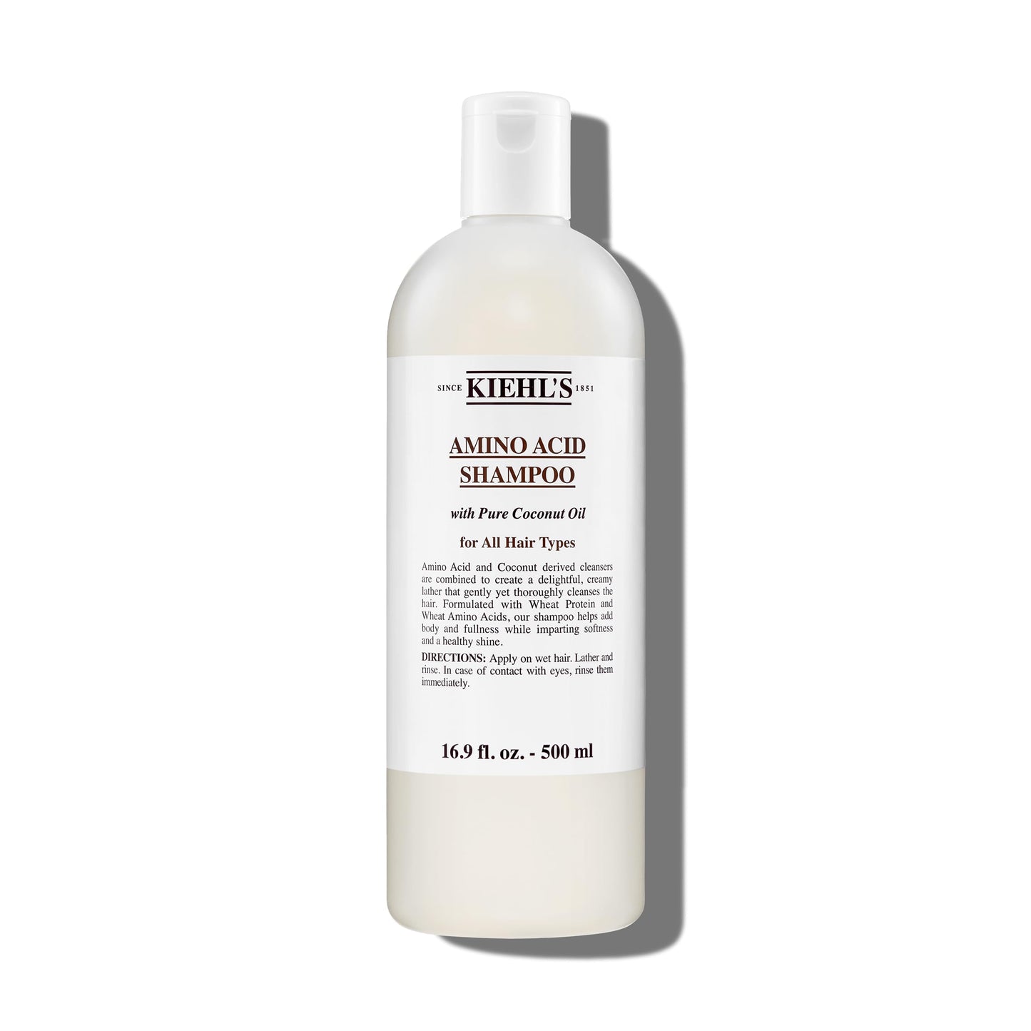 Kiehl's Amino Acid Shampoo, with Amino Acids and Coconut Oil to Clarify and Cleanse, Helps Strengthen Hair, Prevent Breakage, Suitable for All Hair Types, Paraben-Free - 16.9 fl oz