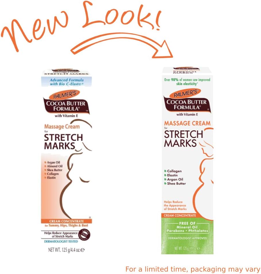 Palmer's Cocoa Butter Formula Massage Cream - Stretch Marks & Pregnancy Skin Care | 4.4 Oz (Pack of 2)