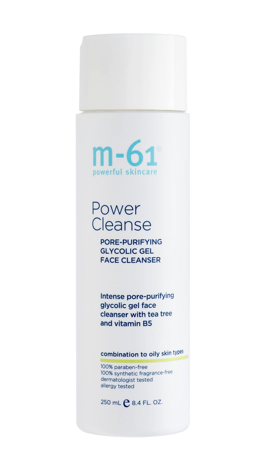 m-61 Power Cleanse | Pore-Purifying Glycolic Cleanser with Tea Tree And Vitamin B5. For Combination to Oily Skin. Dermatologist and Allergy Tested, 8.4 Fl Oz