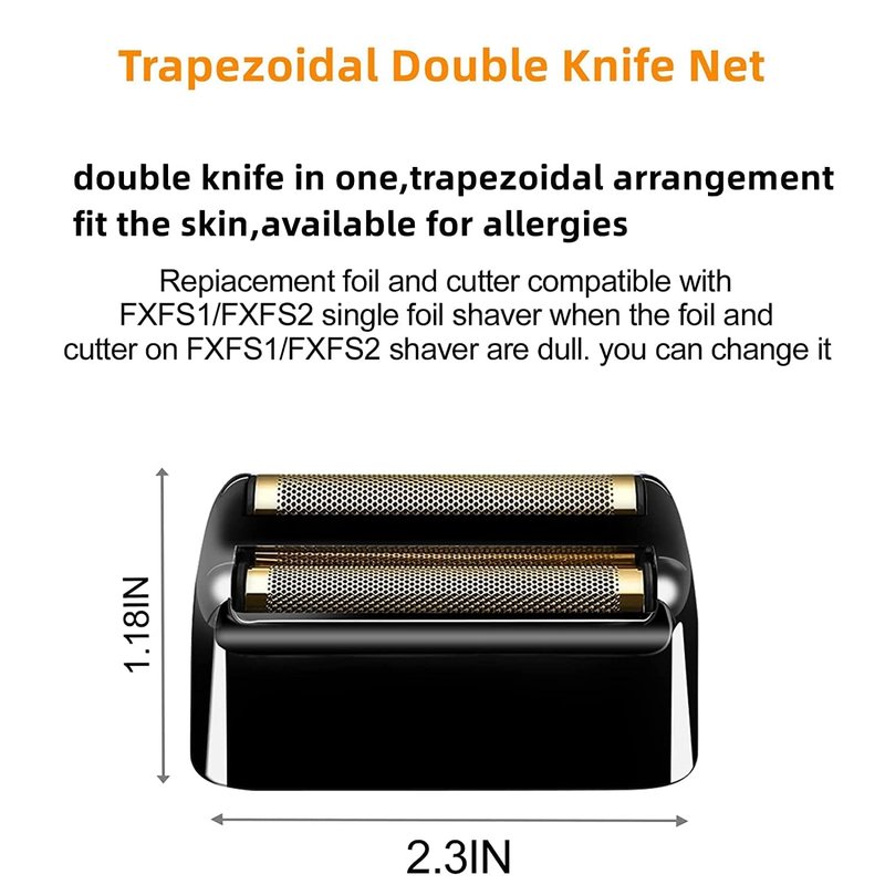 Replacement Foil & Cutters for BaBylissPRO Double Foil Shaver - 4 Pack (Black)