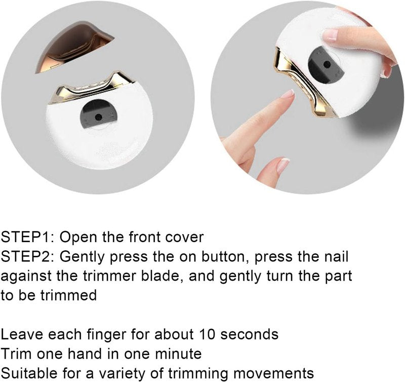 Automatic Electric Nail Clipper - Safe & Splatter-Free Design for Kids & Seniors | Compact White