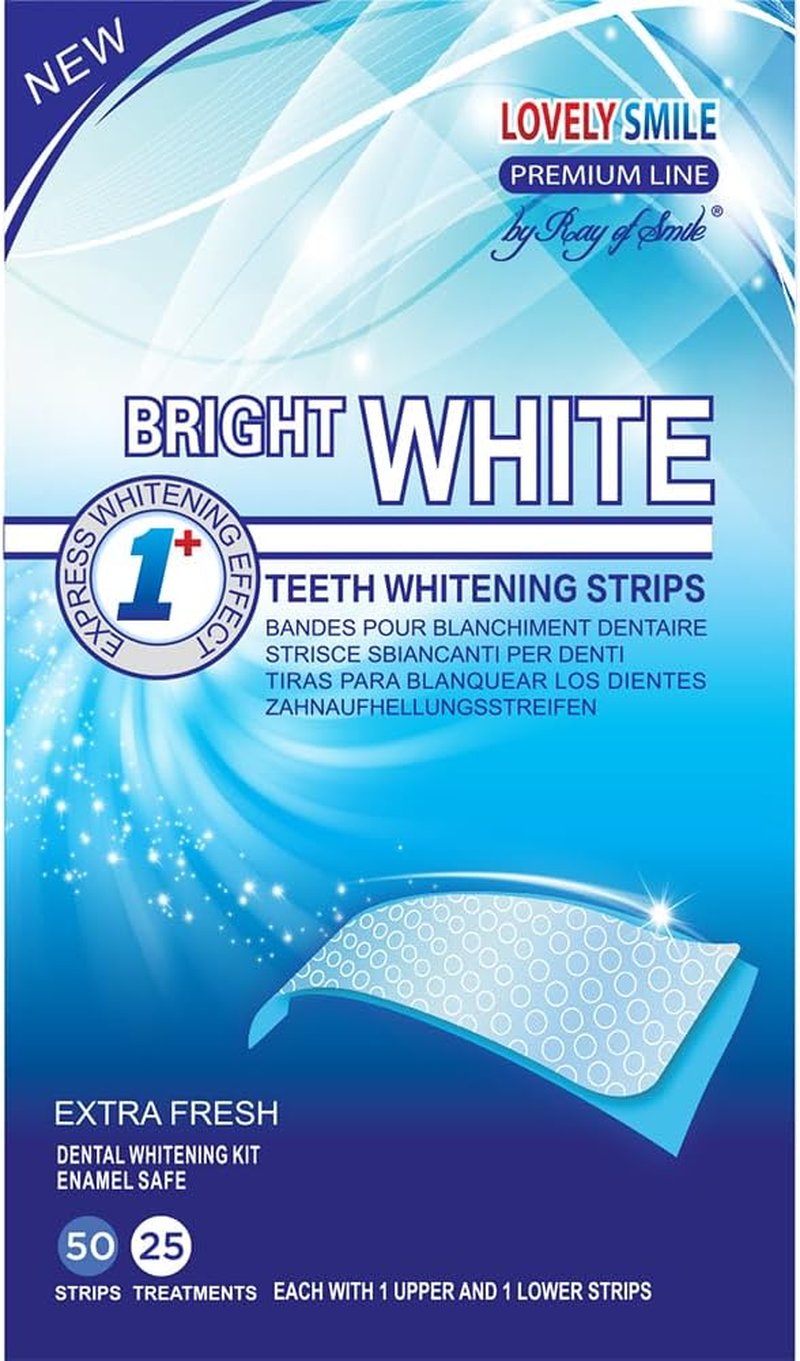 Teeth Whitening Strips - 50 Premium Enamel-Safe Strips for 25 Applications | Fast Results in 1 Hour