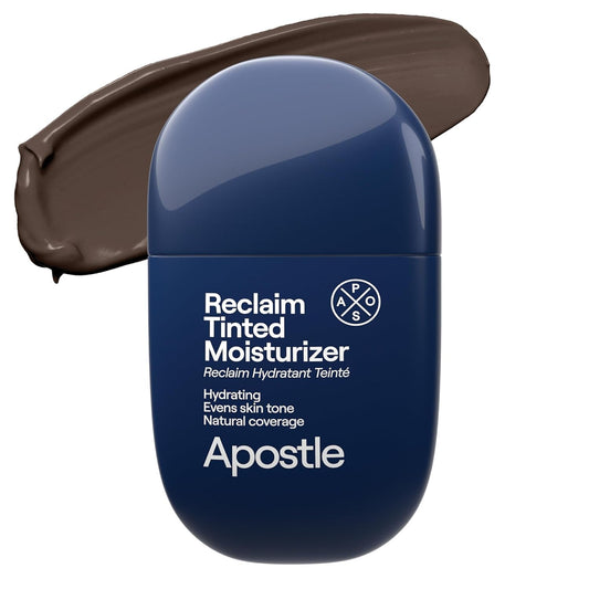 APOSTLE Reclaim Tinted Moisturizer for Men (6 Cornwall) - Niacinamide, Vitamin E, Squalane, Hyaluronic Acid, Tinted Face Moisturizer For Men. Hydrates, Evens Skin Tone, Reduces Fine Lines, 1 Fl. Oz.