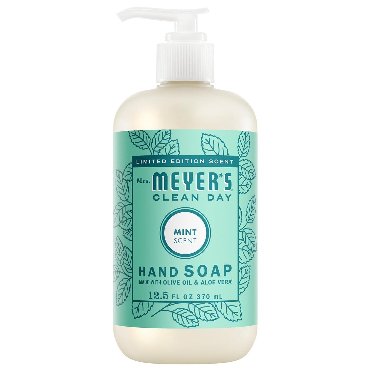 Mrs. Meyer's Clean Day Liquid Hand Soap - Mint Scent | 12.5 Fl Oz (Pack of 3)