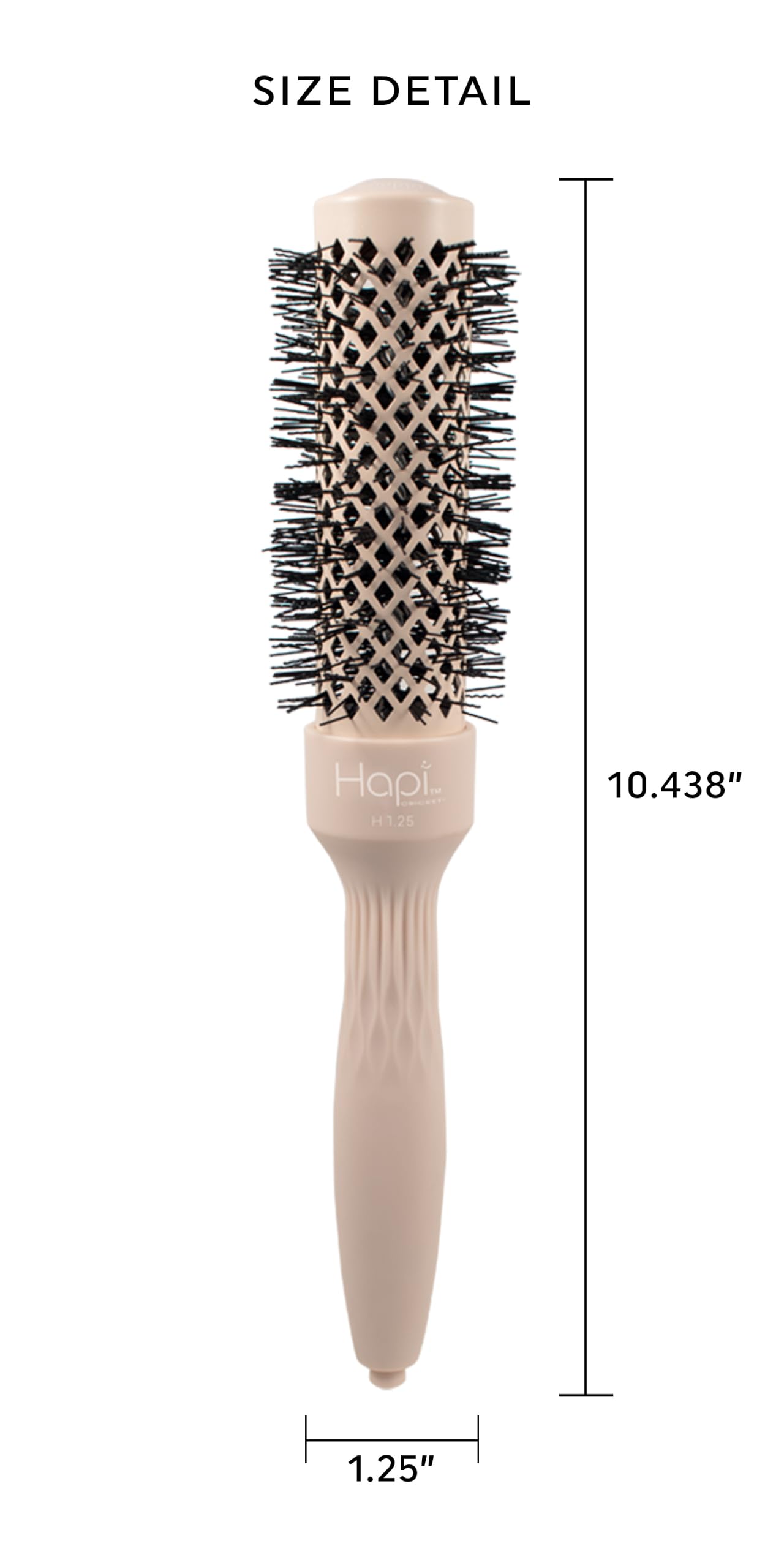 Cricket Hapi High Heat Harmony Thermal Brush, 1.25", Beige