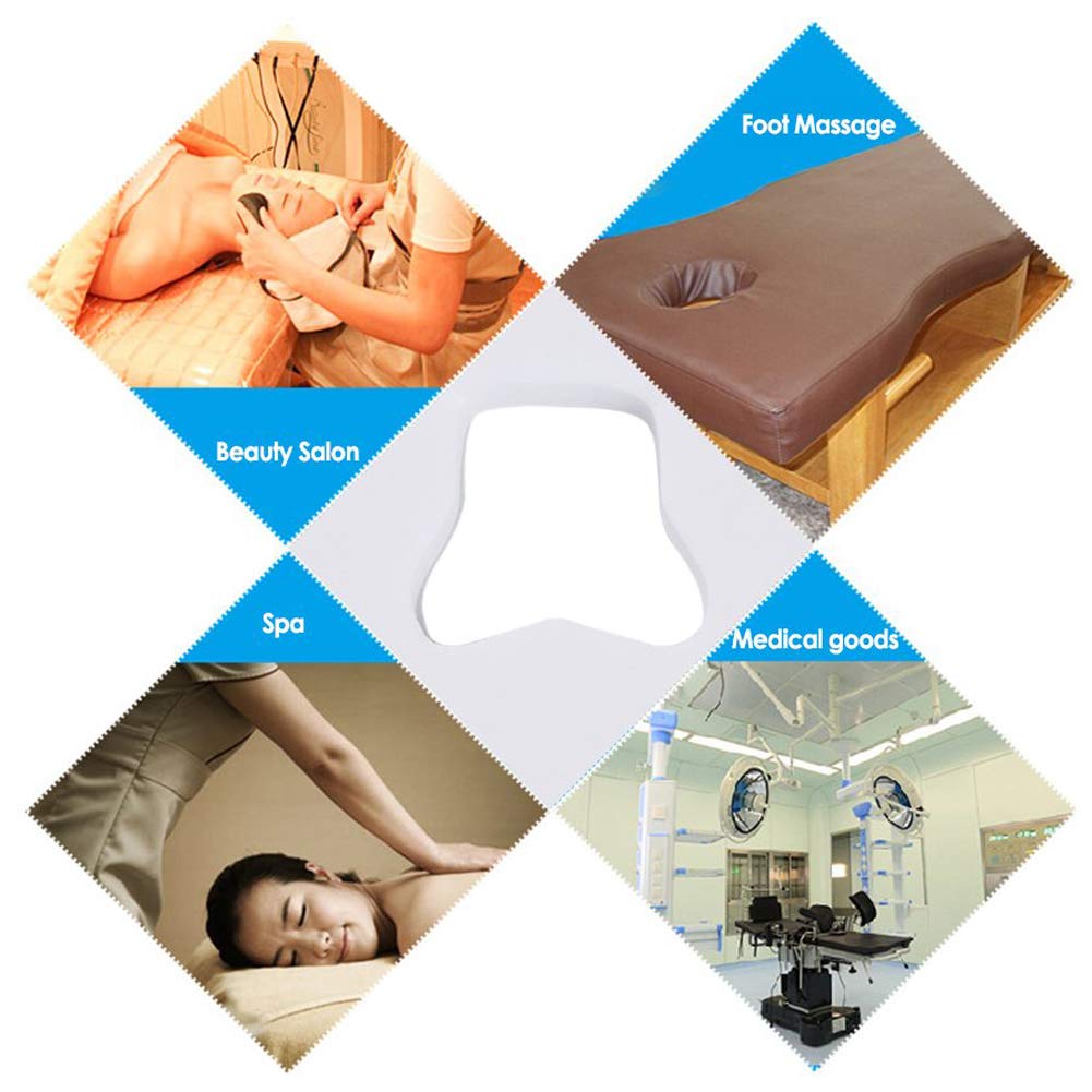 100Pcs Disposable Face Cradle Covers White Breathing Non-Woven Massage Face Headrest Covers Sheet for Massage Tables and Massage Chairs for Beauty Salon Spa or Home Use