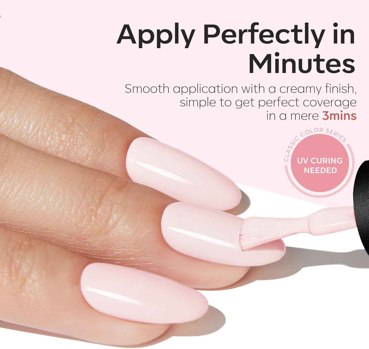 Baby Pink Gel Nail Polish 15ML - Modelones with UV LED Nail Lamp Included