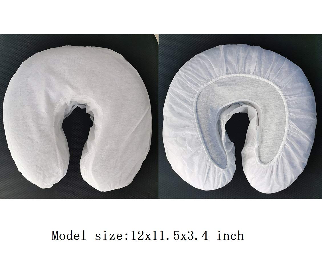 ZMDREAM Headrest Covers Fitted Disposable Massage Face Cradle Covers Stretchy Universal Size White & Black