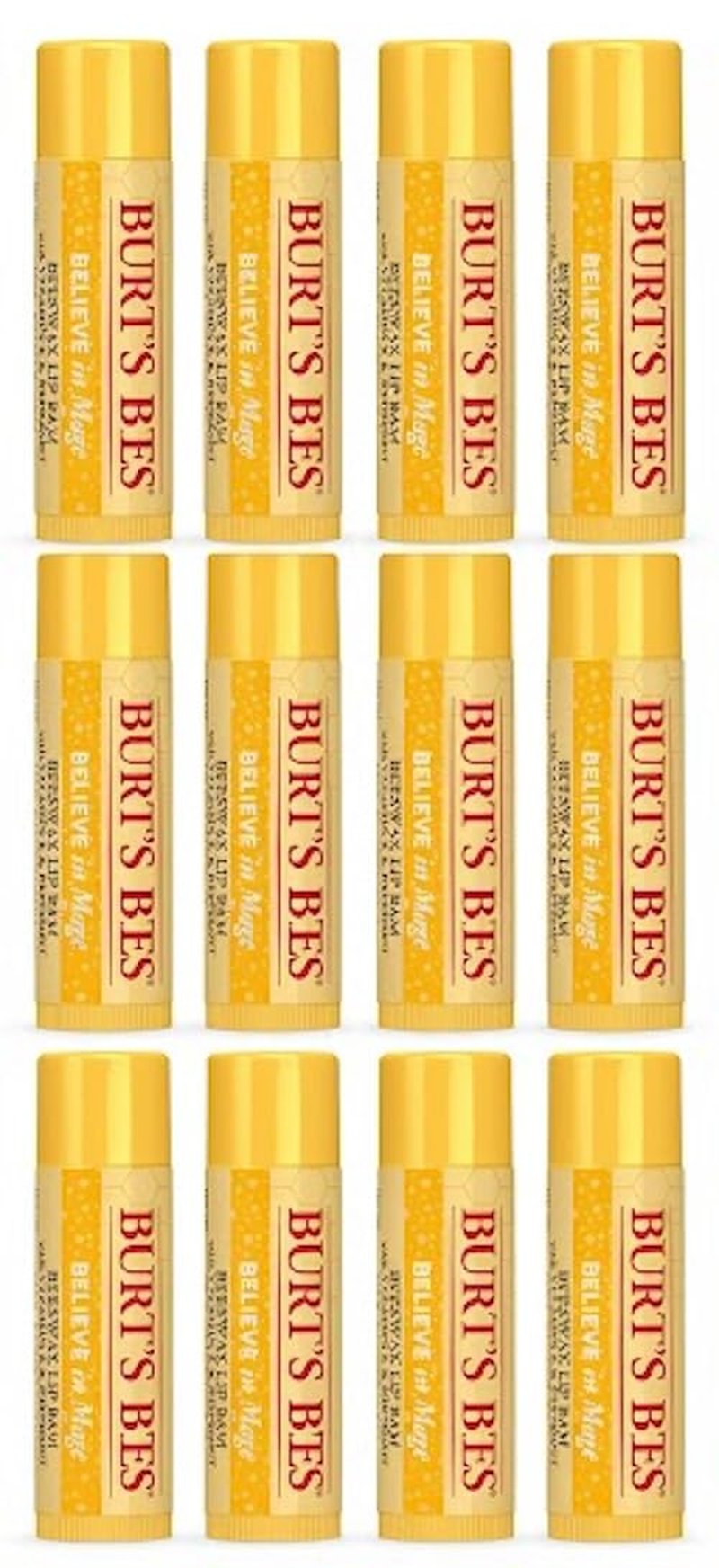 Burt's Bees Wintertime "Believe in Magic" Original Beeswax w/Vitamin E & Peppermint Lip Balm .15oz - 12 Count