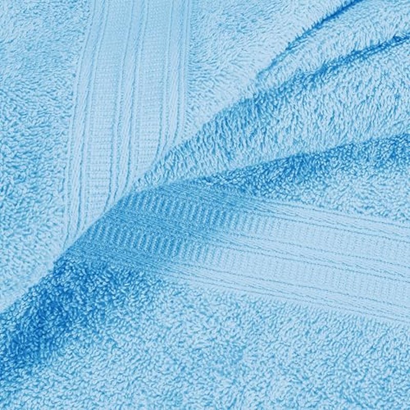 BOUTIQUO 24 Pack Cotton Towel Set, Contains 6 Bath Towels 27x54 inch, 6 Hand Towels 16x24 inch & 12 Wash Coths 12x12 inch, Ideal Everyday use, Ultra Soft Compact & Lightweight - Sky Blue