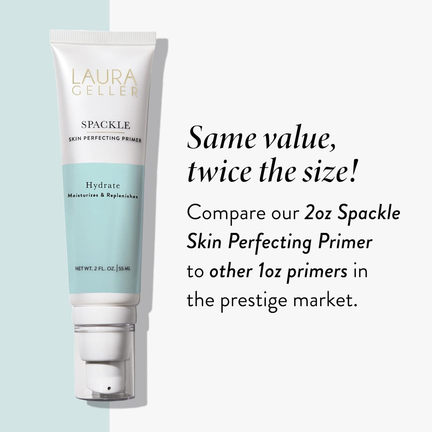 Laura Geller Makeup Primer - Super-Size Hydrating Spackle with Hyaluronic Acid | Includes Airbrush Kabuki Brush