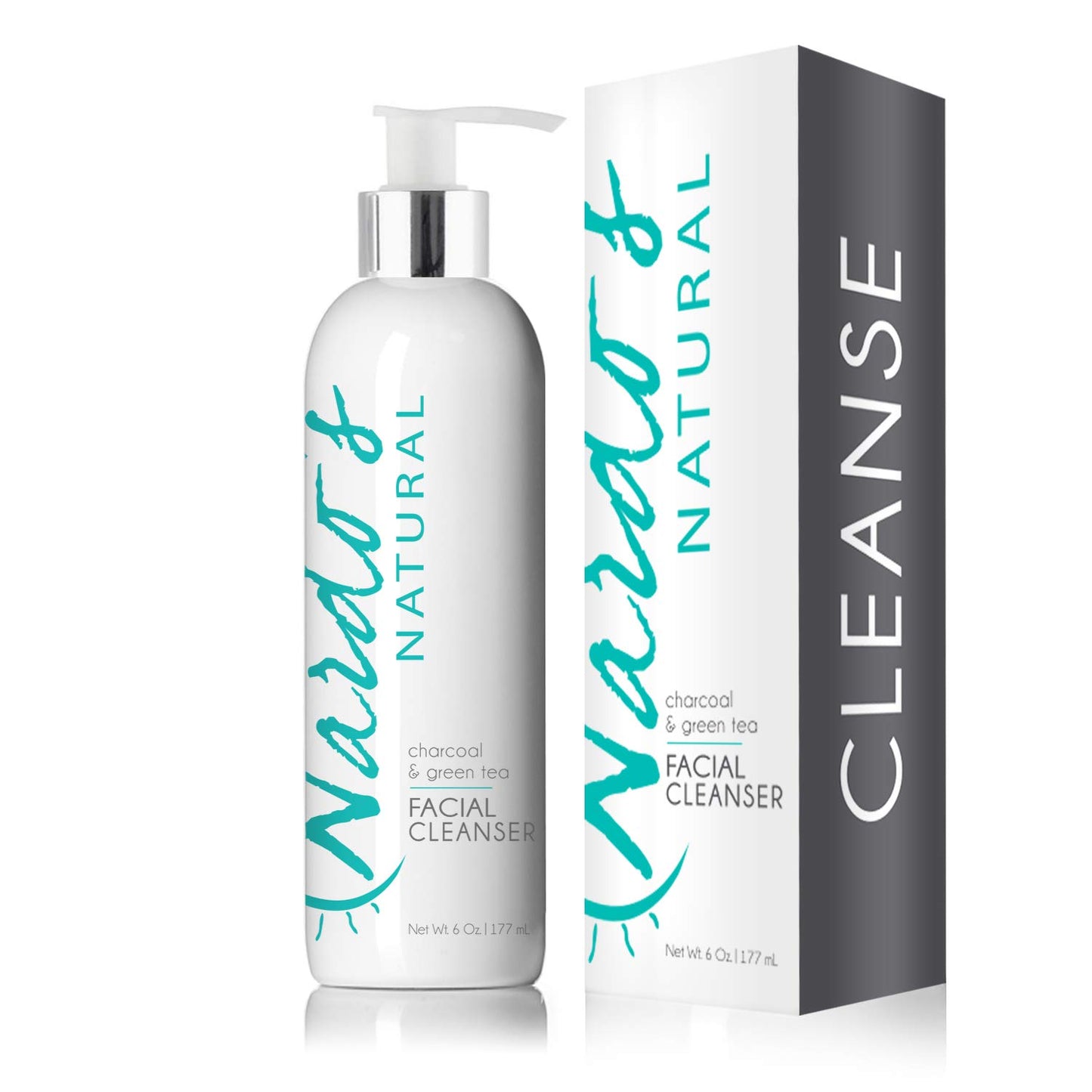 Natural Facial Cleanser with Vitamin C & Activated Charcoal | Anti-Aging Face Wash for All Skin Types, Vegan, Hydrating