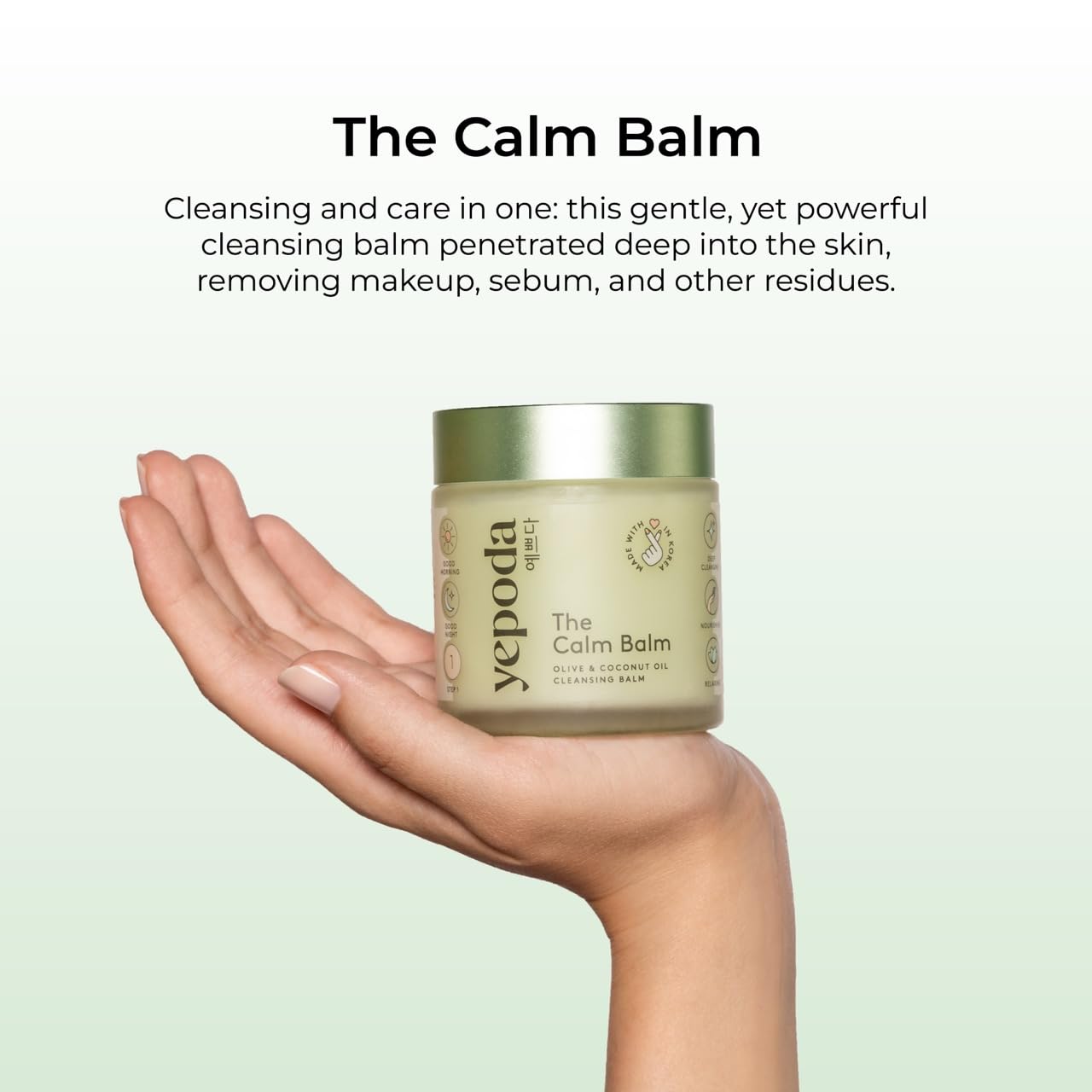 Yepoda The Calm Balm, Gentle Makeup Remover & Deep Cleansing Balm, Removes Waterproof Makeup & Impurities, Vegan Korean Face Cleanser for All Skin Types, 2.82 OZ (80g)