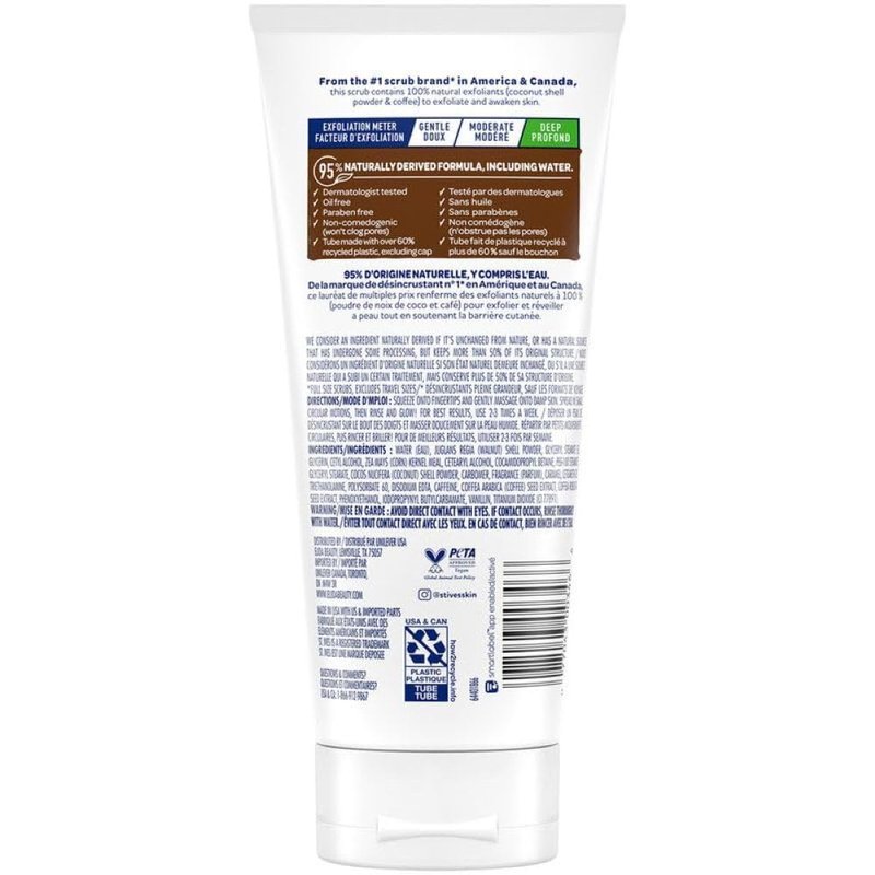 Energizing Coconut & Coffee Facial Scrub - Deep Exfoliant for Fresh Glowing Skin | 6-Pack, 6 Oz Each