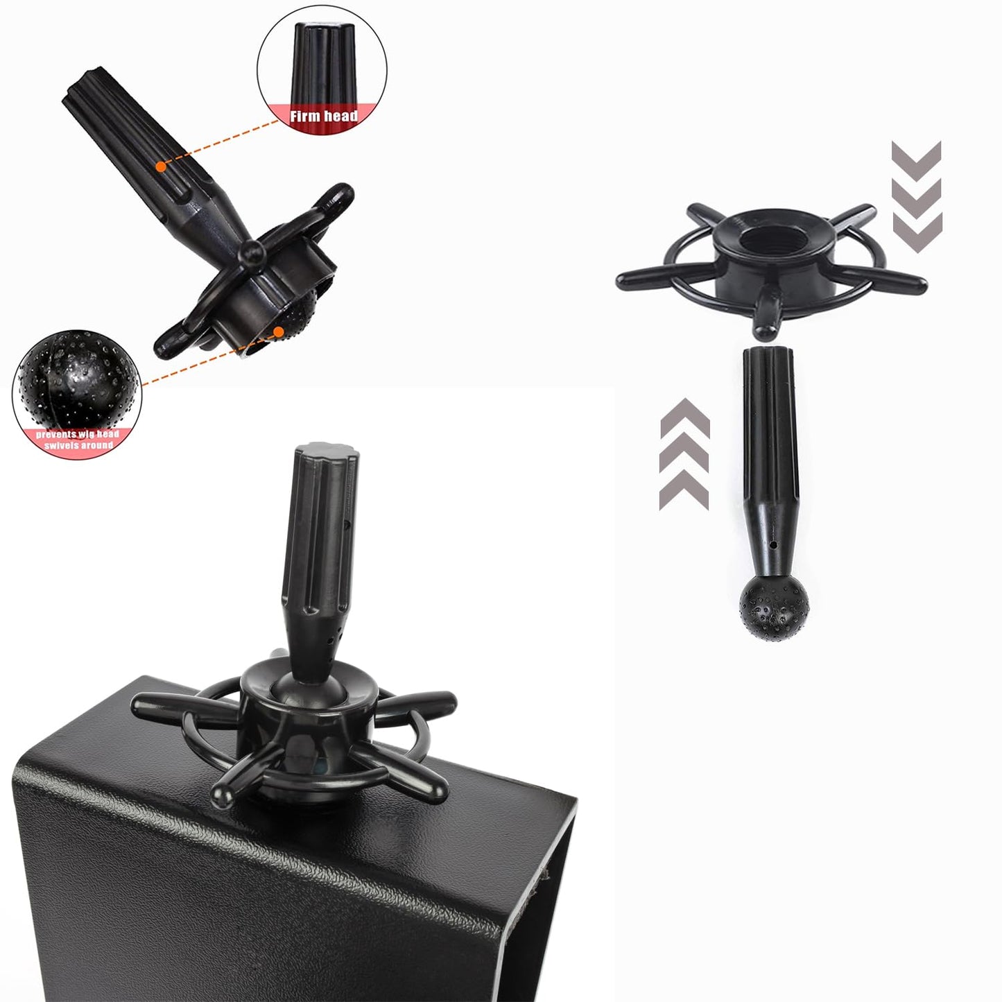 poipoilu Mannequin Clamp Stand for Chair, Mannequin Head stand for Hairdresser Practice Braiding Hair Styling with Clamp stand (1 Pack)
