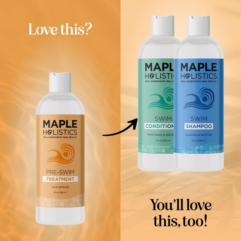 Pre Swim Chlorine Hair Protection Treatment - Saltwater & Pool Hair Protector for Swimming with Barrier Protecting Plant Amino Acids - Helps Prevent Dryness Greening Color Fading & Frizz (8 Fl Oz)