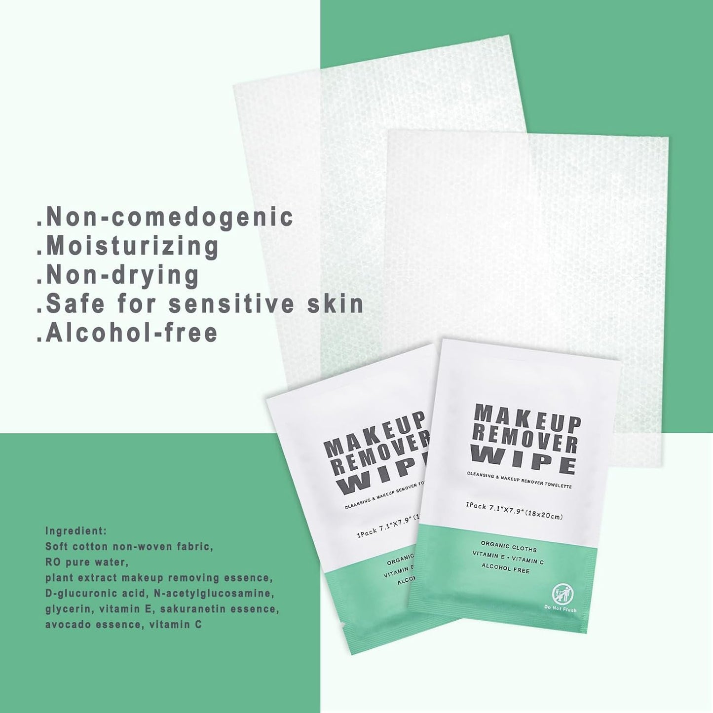 200 Individual Makeup Remover Wipes Bulk,Individually Wrapped Face Cleansing Wipes, Travel Makeup Remover Cloth for Travel Hotel Skin Care Face Cleansing