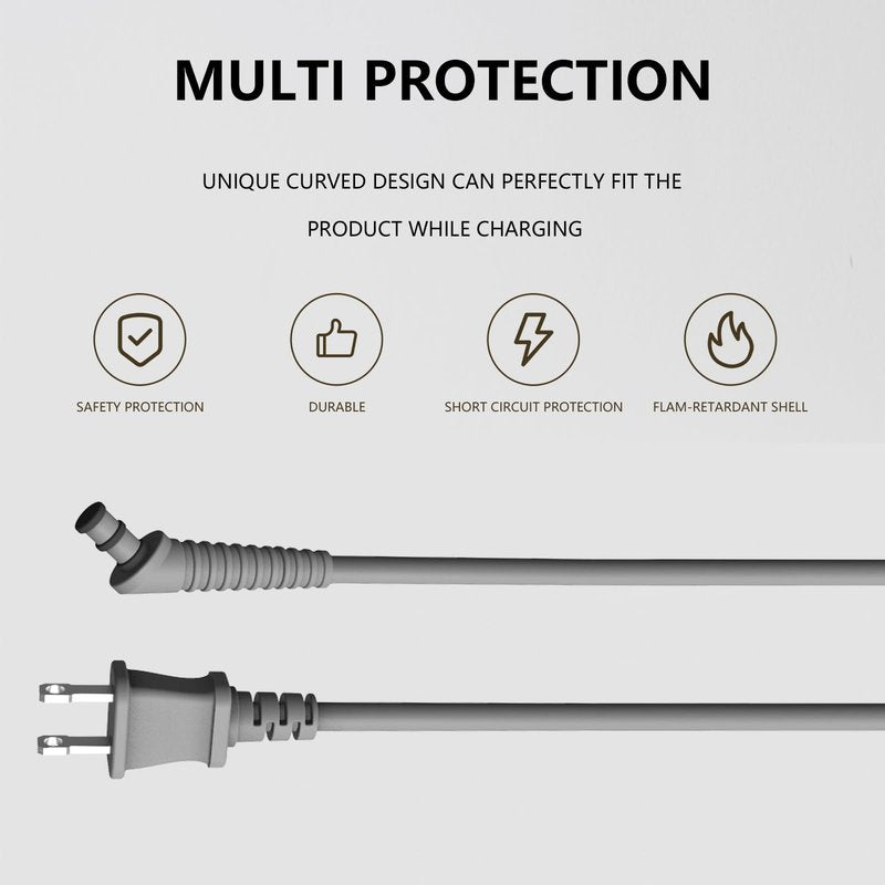 QJH-17 Replacement Curly Hair Rod Power Cord for Dyson HS01 Airwrap Hair Styler - AC Charger Cable, 106" Curling Iron Cable
