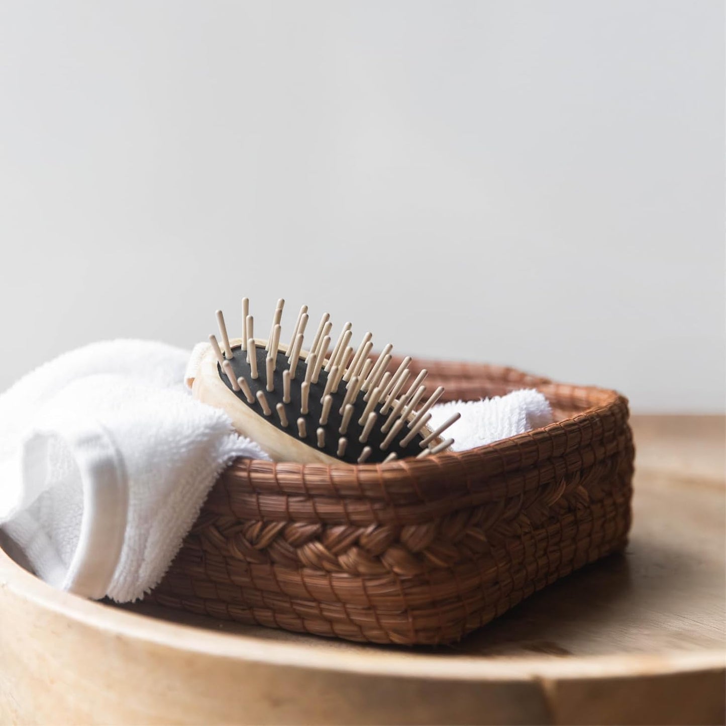 Scalp Massage Brush - Handmade Ash Wood Hair Growth Stimulator | Vegan & Sustainable - 8.5 x 5 cm
