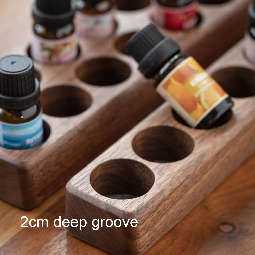 Wooden 7 Slots Wood Essential Oil, Organizer Nail Polish Shelf