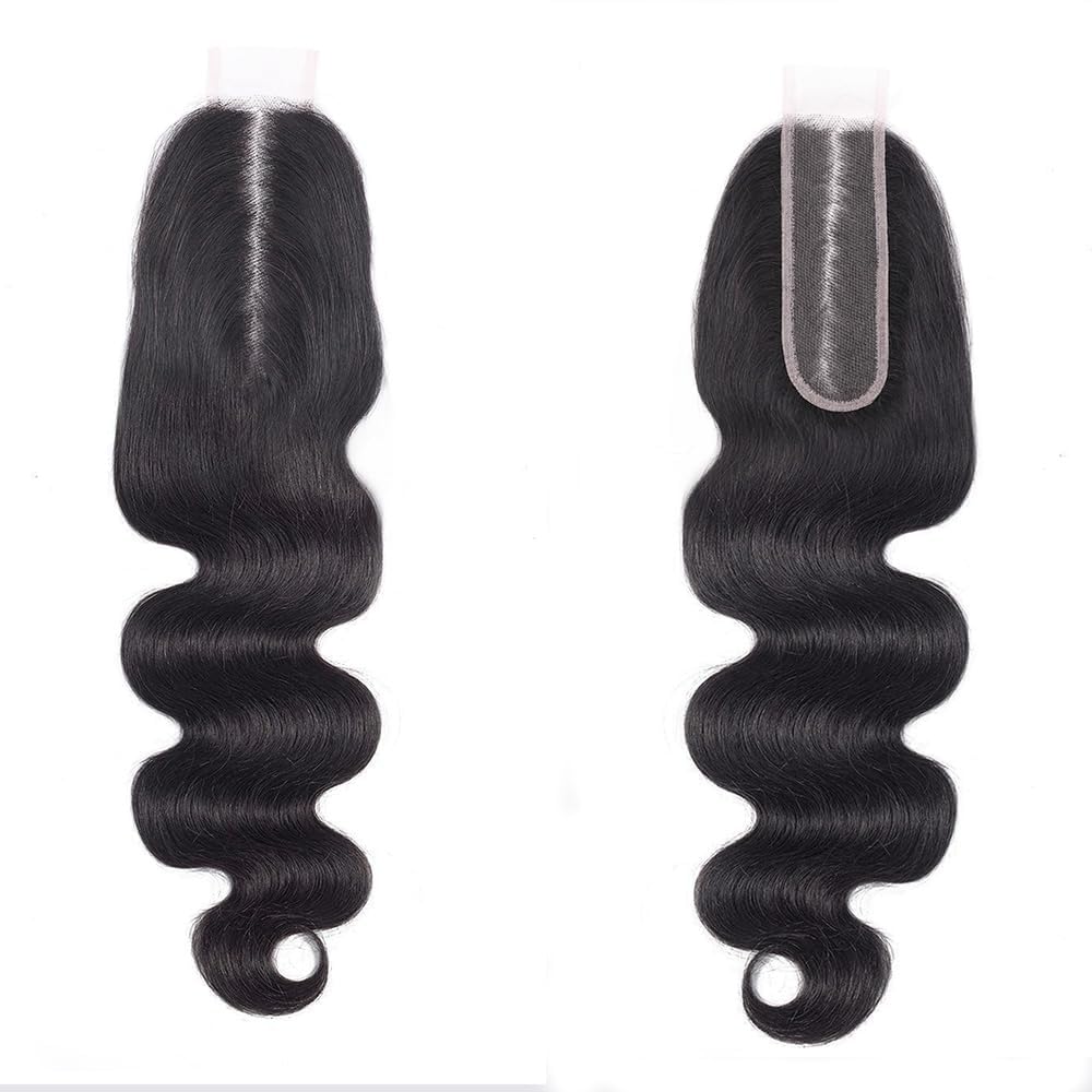 NIKISS 2x6 HD Lace Closure - Ultra-Thin Invisible Body Wave Human Hair | 16 Inch, Pre-Plucked, Bleached Knots