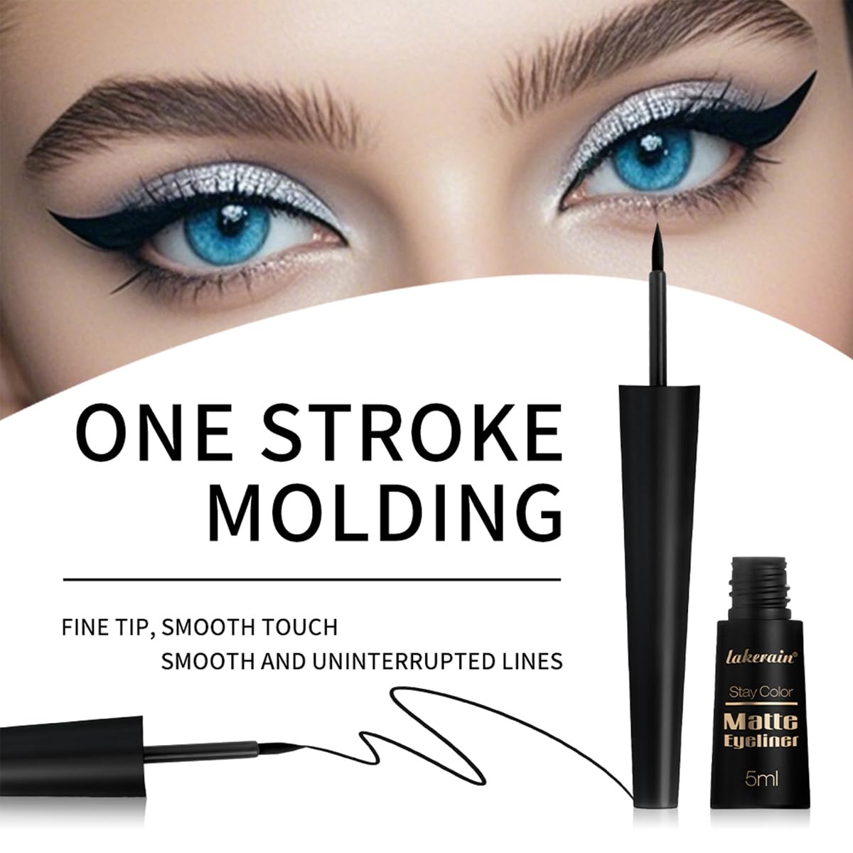 SHEEYOON Liquid Eyeliner, Matte Eyeliner with Fine Brush Tip, Easy Glid Waterproof Smudge Proof, 0.17 fl oz (#3 Safari Matte)