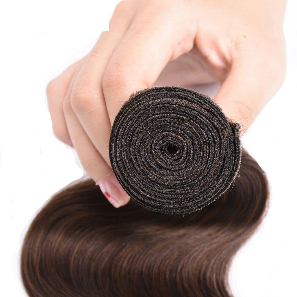 Ailabi Brazilian Chocolate Brown Human Hair Bundles 8 10 12 Inch Body Wave Bundles Human Hair 11A Unprocessed Virgin Quick Weave Sewn In Hair for Black Women