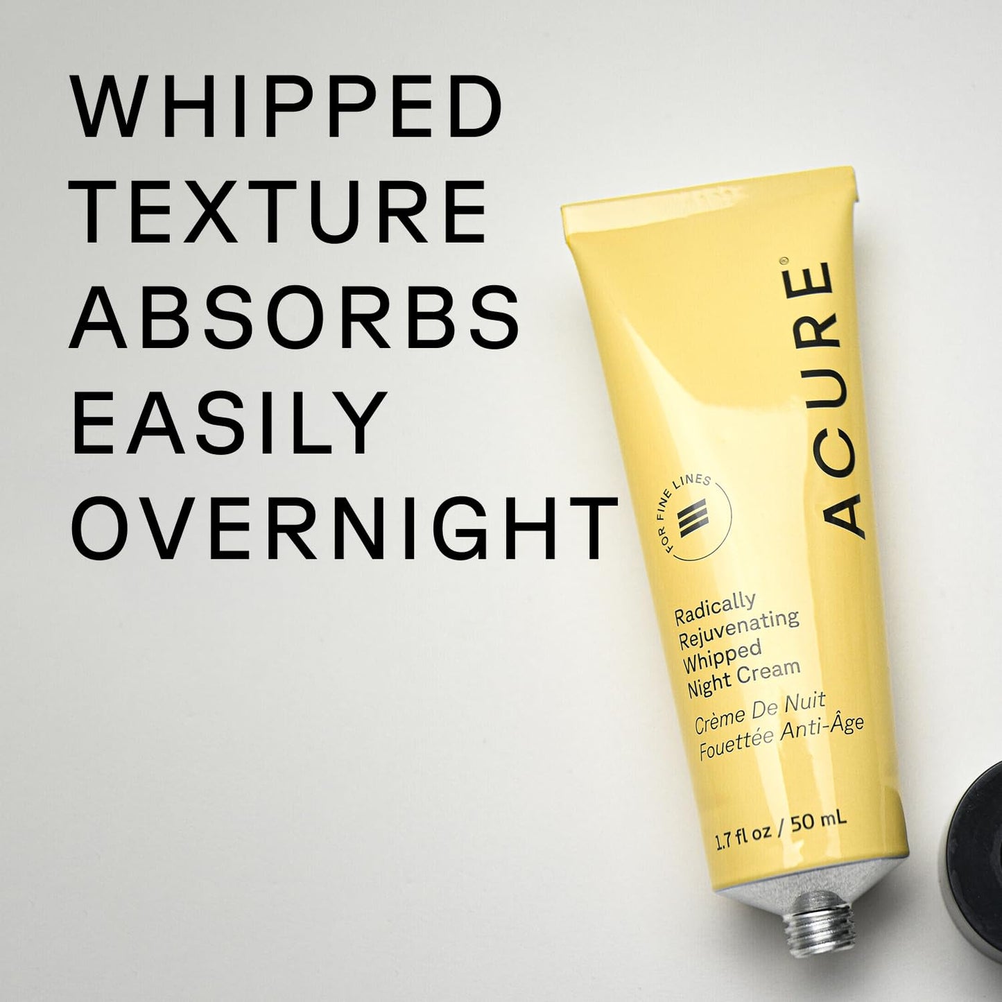 Acure Radically Rejuvenating Whipped Night Cream - Anti Aging Peptide Night Face Cream for Women & Men, Hydrating & Renewing Moisturizer, Softens Fine Lines w/Vitamin C - 1.7 fl oz (2 Pack)