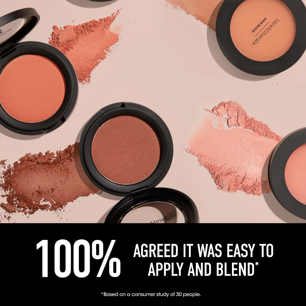 bareMinerals Gen Nude Powder Blush, Call My Blush, Vegan, Cruelty-Free & Dermatologist-Tested
